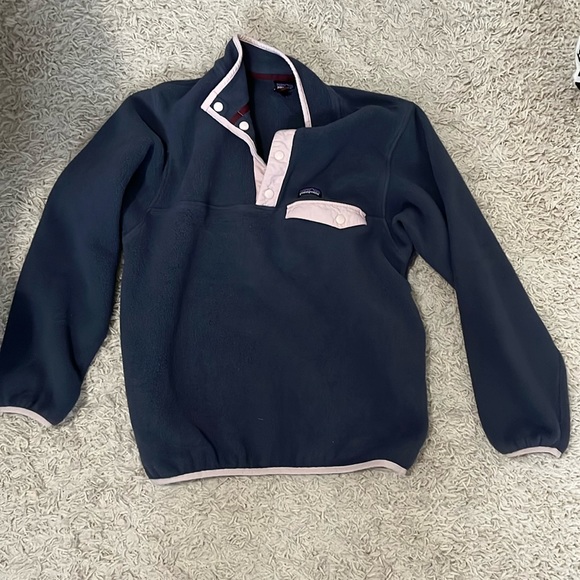 Girls Patagonia blue/pink fleece - Picture 1 of 4